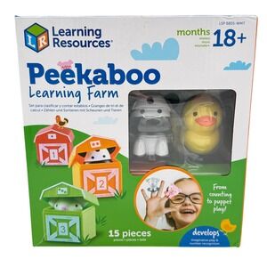 Learning Resources Peekaboo Learning Farm Kids 18M+ Multicolor New LSP 6805-WMT